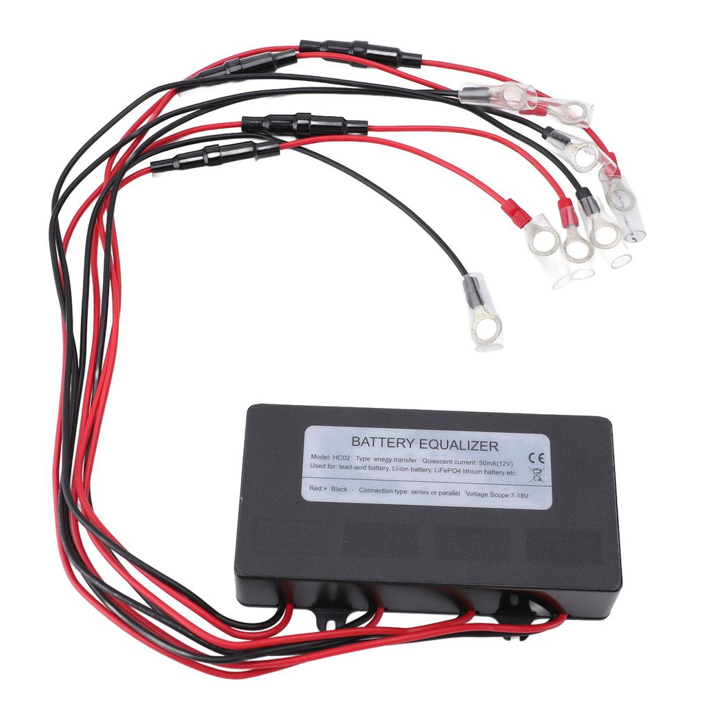 Аккумуляторный балансир 48 В 4x12 В светодиодный дисплей Защита от обратной полярности Балансировщик напряжения аккумулятора для