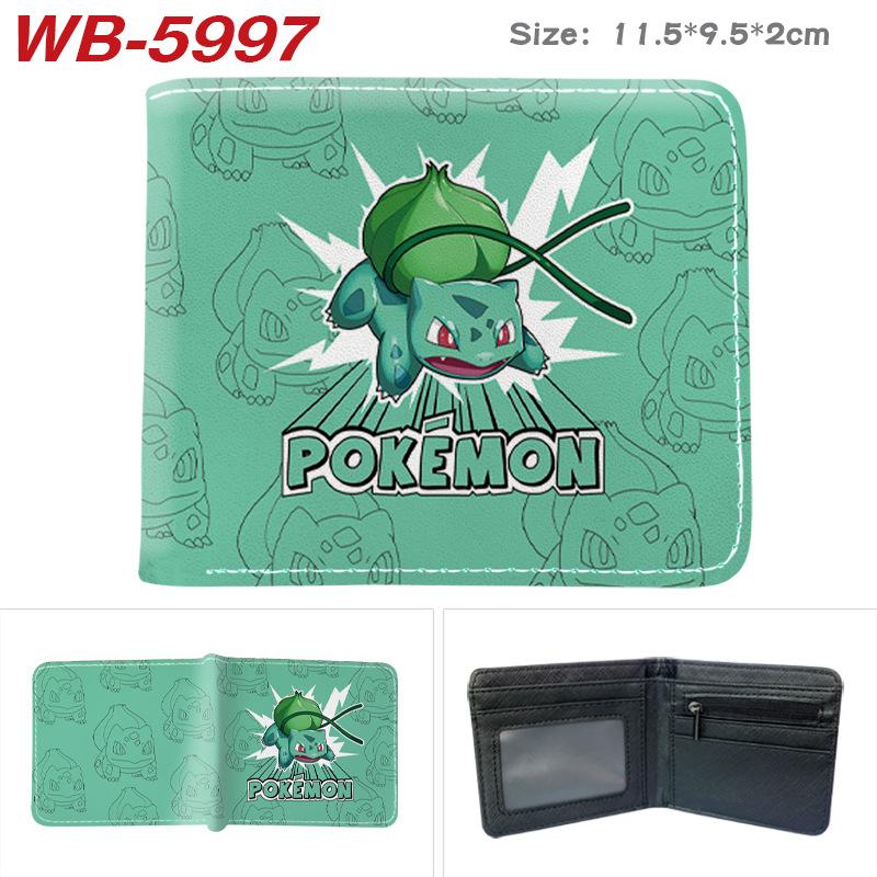 Pokemon Full Color Short Card Holder Coin Purse Bifold Wallet Cute Anime Peripheral Change Pouch
