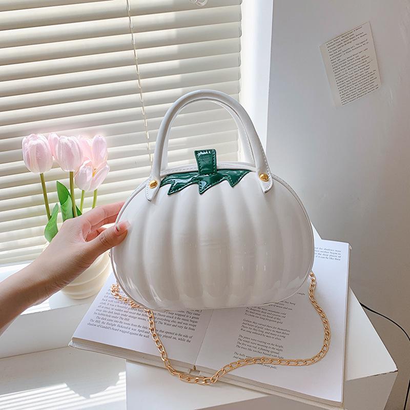 2024 Autumn Women's Pumpkin-Shaped Handbag - Fashionable & Fresh PU Crossbody Bag