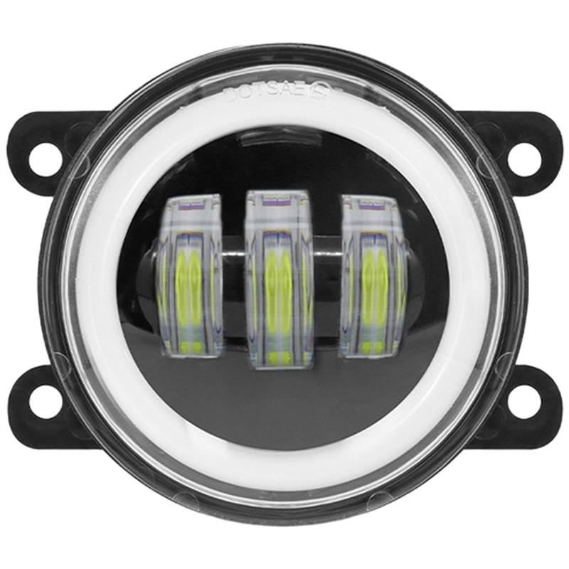Светодиодные противотуманные фары 4 дюйма с белым и желтым кольцом 2525SMD, выпуклый луч, алюминиевый корпус, напряжение 10-30 В, подходят для большинства внедорожников, комплект