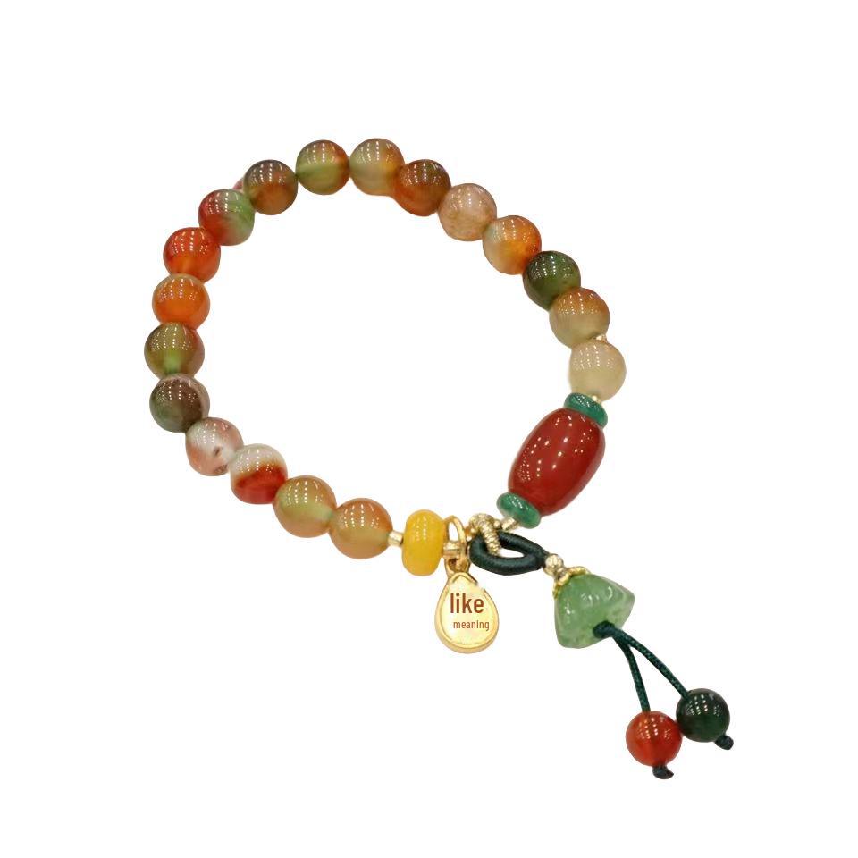 Красочные ретро-браслеты из бисера с подвеской в виде лотоса - новые аксессуары в китайском стиле ханьфу