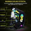 KEDIERS C650 PC Case Mid PC Case ATX 2 4mm Thick Tempered Glass Motherboard Compatible Air Cooling Compatible 360 Water Cooling Black Tower,