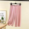 Женские больших размеров 6XL Модальные брюки до середины икры Летние брюки с широкими штанинами На шнурке Короткие брюки Повседневные домашние брюки