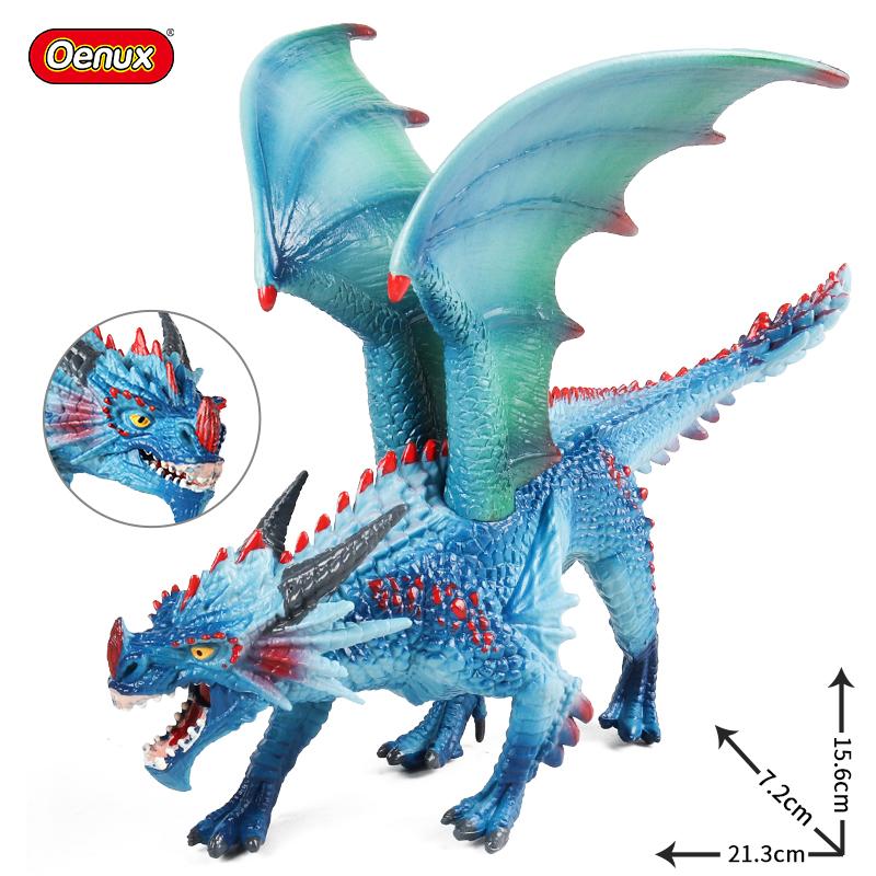 Oenux Original Savage Dinosaurs Myth Dragon Animals Model Fire Bull Octopus Monster Crab Action Figures Kids Collection Toy Gift