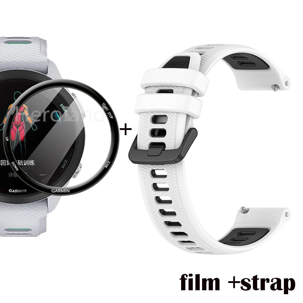 Модный силиконовый ремешок для часов 22 мм для Garmin Forerunner 265, умный браслет для Garmin Forerunner 255, браслет + пленка