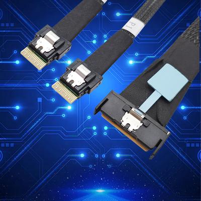 MCIO 8i Slimline SAS к 2 портам SFF-8654 4i Кабель-адаптер PCIE5.0 для подключения сервера, штекер-штекер, высокоскоростной