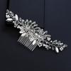 Flower Pearl Hair Combs Jewelry Toothed Insert Comb Creative Rhinestone Hairpin  Party