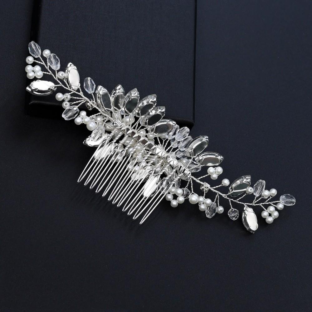 Flower Pearl Hair Combs Jewelry Toothed Insert Comb Creative Rhinestone Hairpin  Party