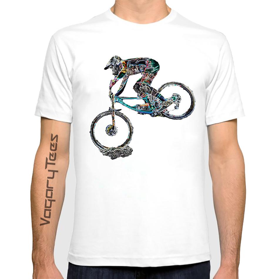 Bicycles MTB Print T Shirt Summer Men T-shirt Downhill Biking Print Casual Heartbeat Stimulation Exercise Male Harajuku Tshirt