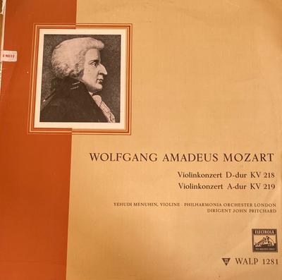 LP Пластинка ВОЛЬФГАНГ АМАДЕЙ МОЦАРТ - ЙЕХУДИ МЕНУХИН - Скрипичный концерт ре мажор KV 218 / Скрипка WALP1281 His Master's Vo Германия Классика Б/У