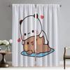 Kitchen Curtains Child Room BUBU DUDU Window Curtain for Room 2 Panel Tulle for Bedroom Halloween Decoration Shades Partition