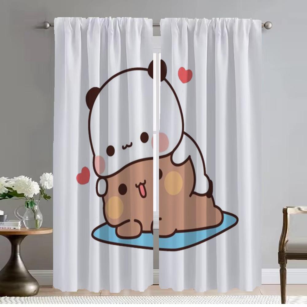 Kitchen Curtains Child Room BUBU DUDU Window Curtain for Room 2 Panel Tulle for Bedroom Halloween Decoration Shades Partition