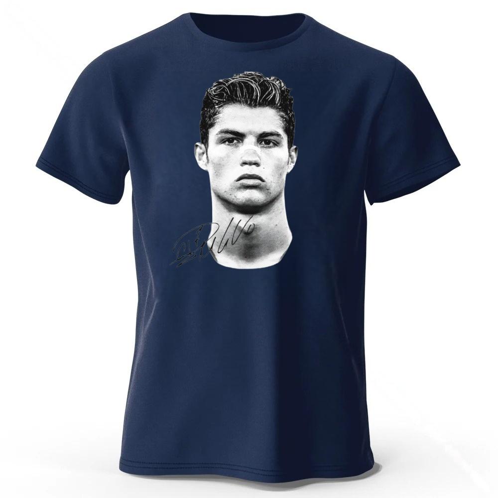 Новейшая commemorative limited edition Хлопковая летняя мужская футболка с коротким рукавом, удобная, свободная, большого размера, для бега, фитнеса, с изображением Роналду