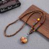 Fish Women Jewelry Nepal Mala Buddhist Wood Beads Long Necklace Necklace Pendant