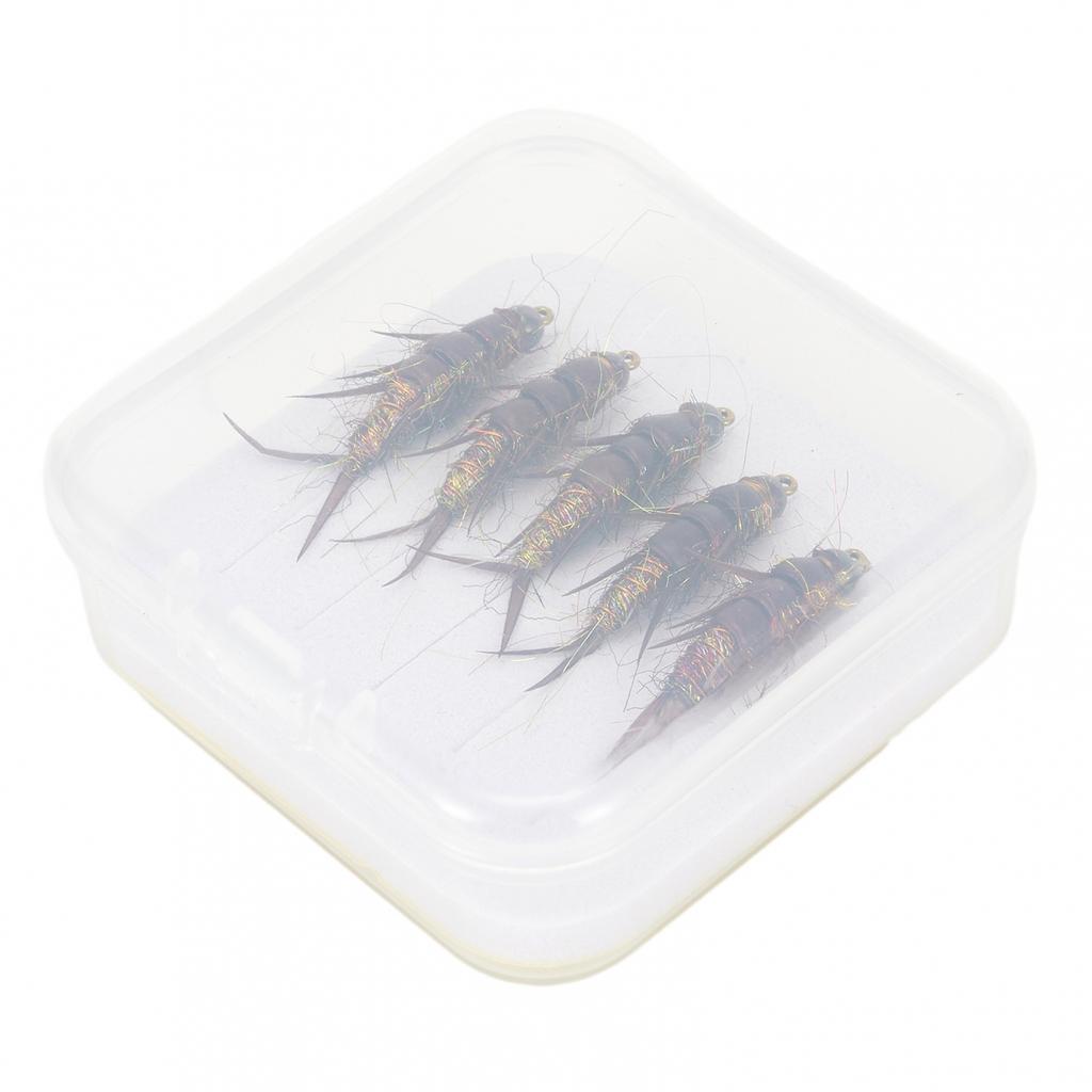 5 шт. рыболовный крючок нимфа каменная муха приманка нахлыстовая наживка для форели окуня хариуса