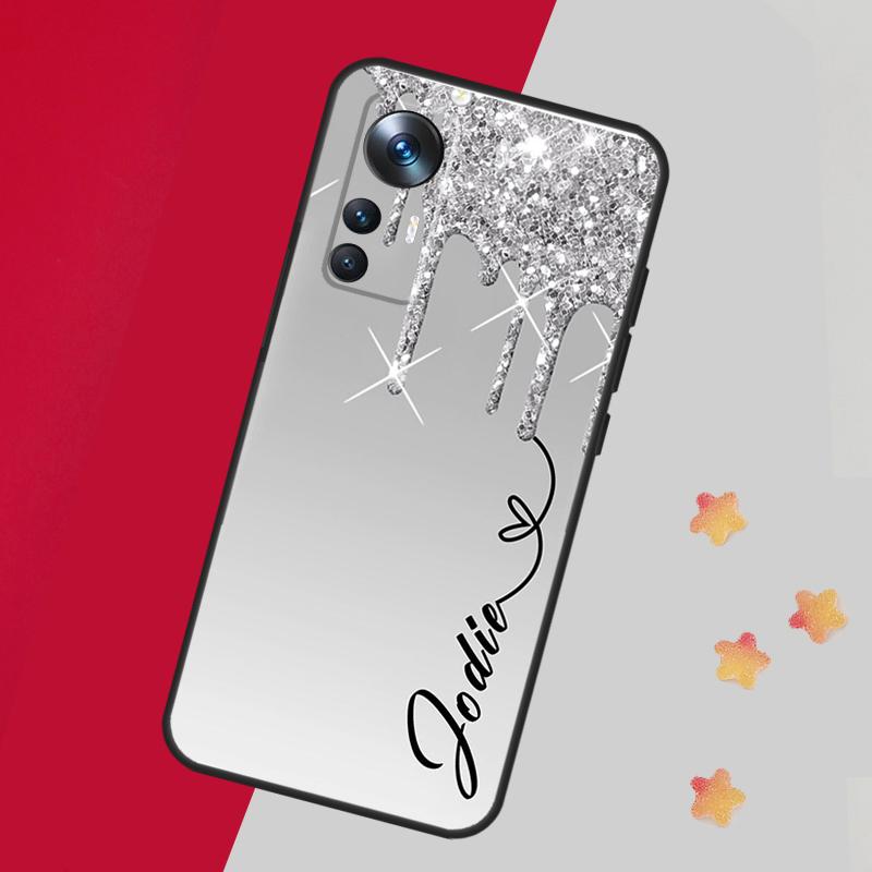 Personalised Glitter Name For POCO X5 X3 Pro M5 M5s F4 X4 F3 F5 Case For Xiaomi 13 13T Pro 12 Lite 12X 11T 12T 14 Pro