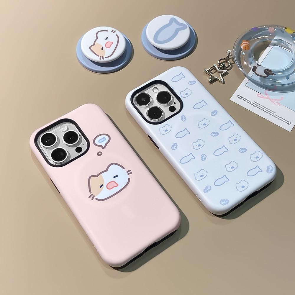 Подходит для Apple 17Promax магнитная пленка чехол для мобильного телефона iPhone15 держатель-кошка 14 противоударный 16 защитный чехол