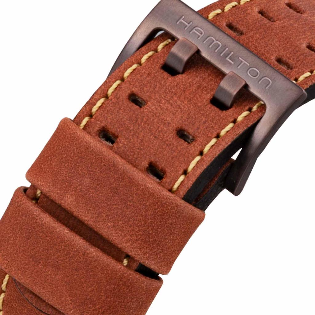 Часы Khaki Aviation Pilot Day Date Auto Khaki Aviation Черный циферблат Нержавеющая сталь Сапфировое стекло Автоматические 46 мм Швейцарские брендовые часы H64705531 Коричневый