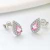 Exquisite Teardrop Micro Paved Zircon Stud Earrings Minimalist Light Luxury Fashion Versatile Women Jewelry