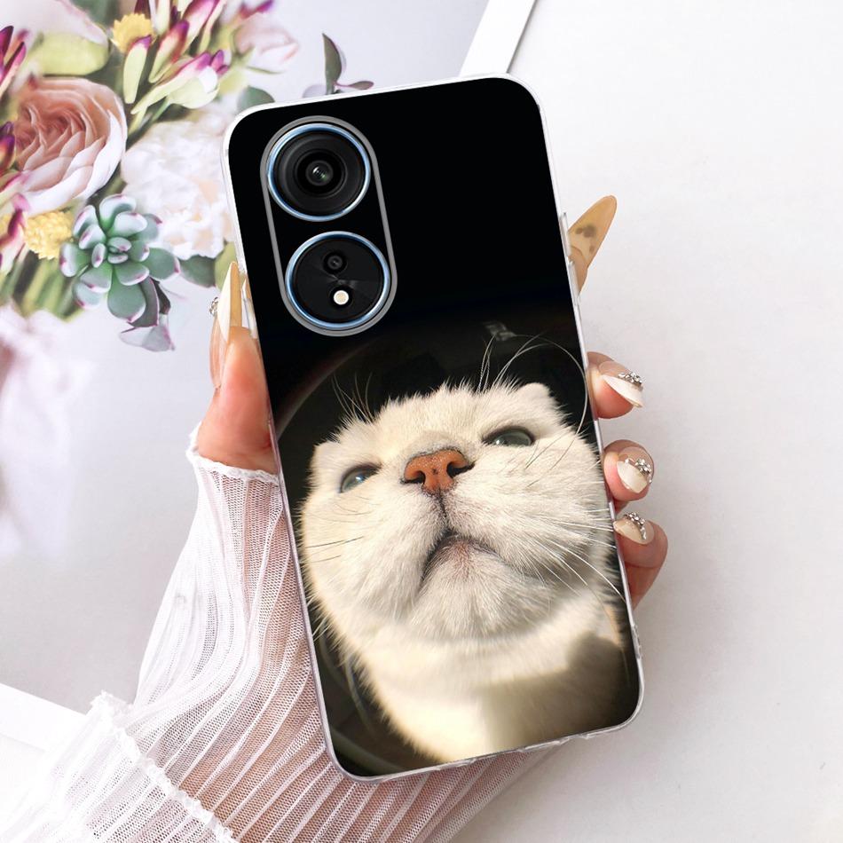Для OPPO Reno8 T 5G CPH2505 / Reno8 T CPH2481 (Reno 8T 4G) Милый Чехол с Рисунком Цветов, Бабочек и Кошек Мягкий Силиконовый TPU Чехлы для Телефона