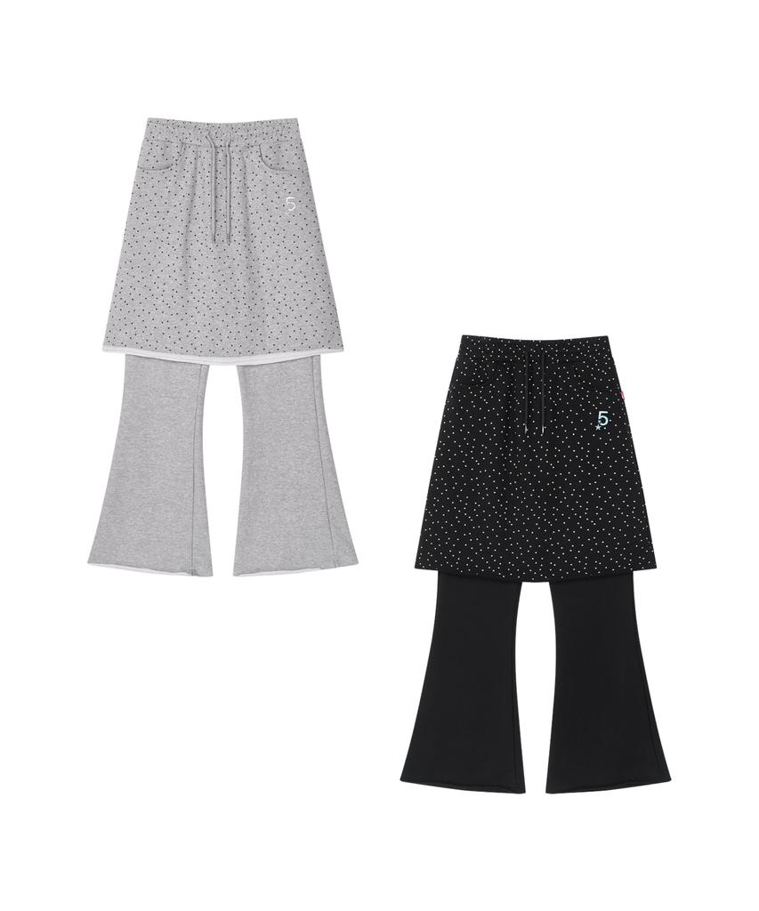 VIDEO JOCKEY Dot Skirt Pants [Black]