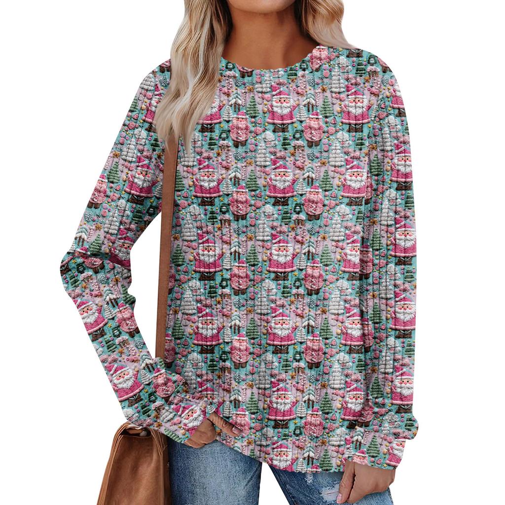 Женский принт Легкий Топ с круглым вырезом из матового хлопка