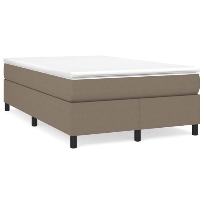 3144411 vidaXL Divan Bed with Mattress Taupe 120x200 Cm Fabric