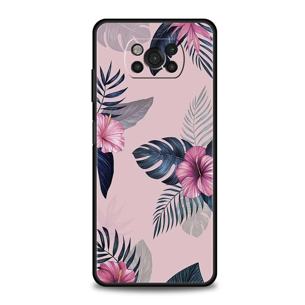 Vintage Banana Leaf Flower Phone Case For For Xiaomi Poco X6 X5 Pro X4 X3 NFC F5 Pro F4 F3 GT M5 M4 Pro 5G M3 C51 C50 C55 Cover