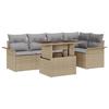 6-Piece Garden Sofa Set with Beige Cushions Poly Rattan 3357023