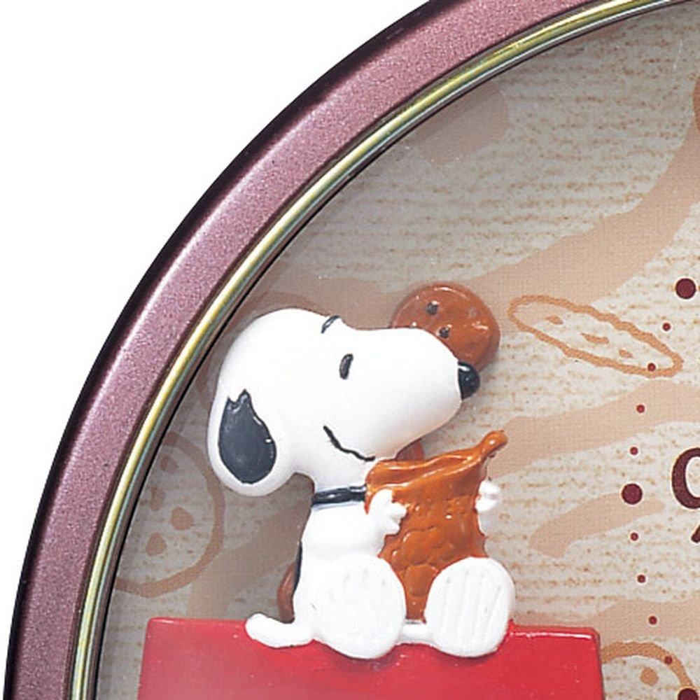 Будильник RHYTHM Snoopy с аналоговым характером R506 с электронным звуковым сигналом коричневого цвета 4SE506MJ09