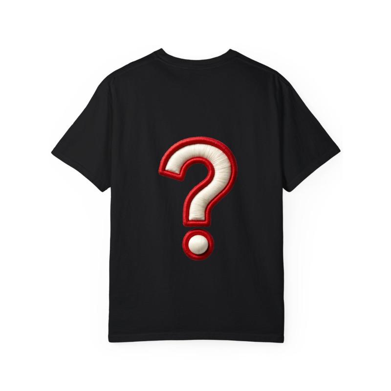 White T Shirt with Question Mark Print for Casual Wear