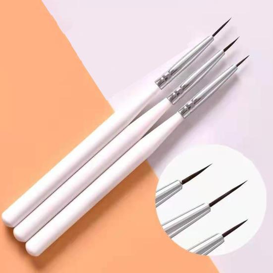 3шт акриловая кисть для дизайна ногтей, лайнер для рисования, ручка для маникюра, набор инструментов
