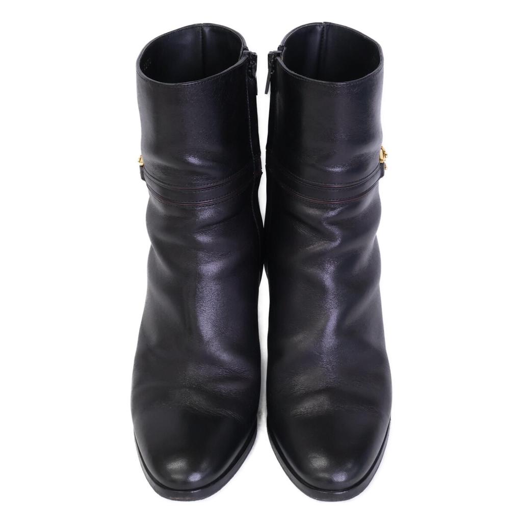 Celine Triomphe Hardware Клод Ботильоны/Короткие ботинки на массивном каблуке обувь 38 Черный x ЗолотойБ/у