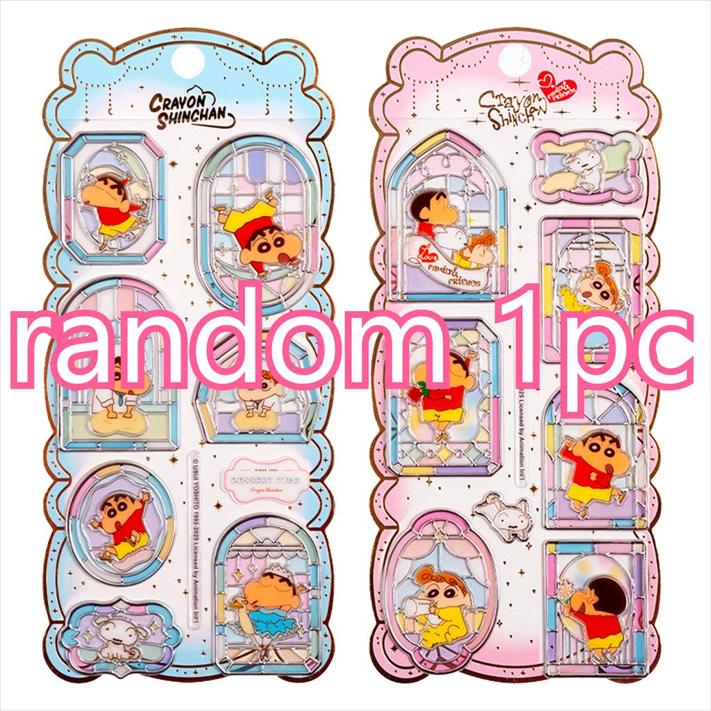 Cute Crayon Shin-chan 3D Silver Foil Window Glass Stickers - Crystal Decor for Girl Bag DIY Phone Album Decoration