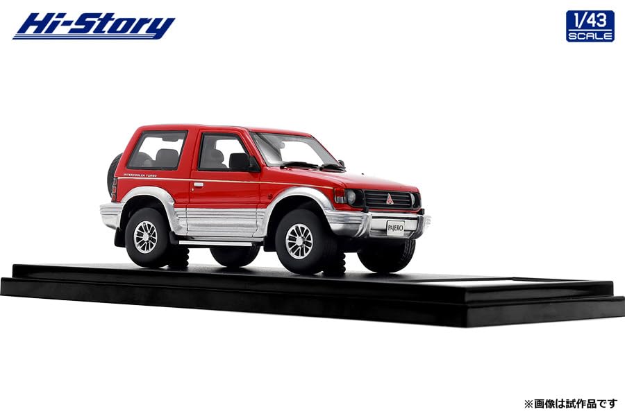 Hi Story Mitsubishi Pajero METALTOP WIDE Venus Silver Готовый продукт 1/43 XR-II (1991) Красный/Грейс