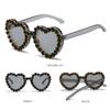 Heart-shaped Frame Rhinestone Decoration Sunglasses Outdoor Photos Decoration Travel Sunglasses Sun-Protective Bride Eyewear