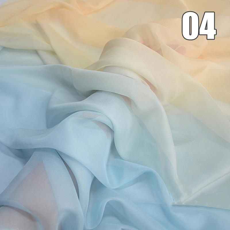 1/2/3M Ткань Шифон с Градиентом Органза Тюль Для DIY Платья Ханьфу Сценического Костюма Свадебной Вечеринки Декор Швейные Поделки