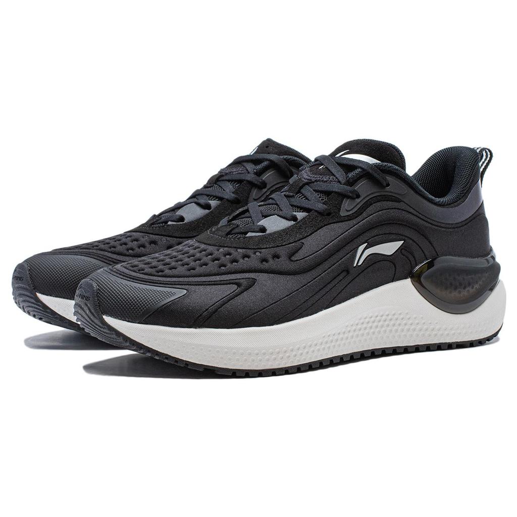 Li Ning Амортизация, Износостойкие Низкие Беговые Кроссовки Женские Черные ARST042-1