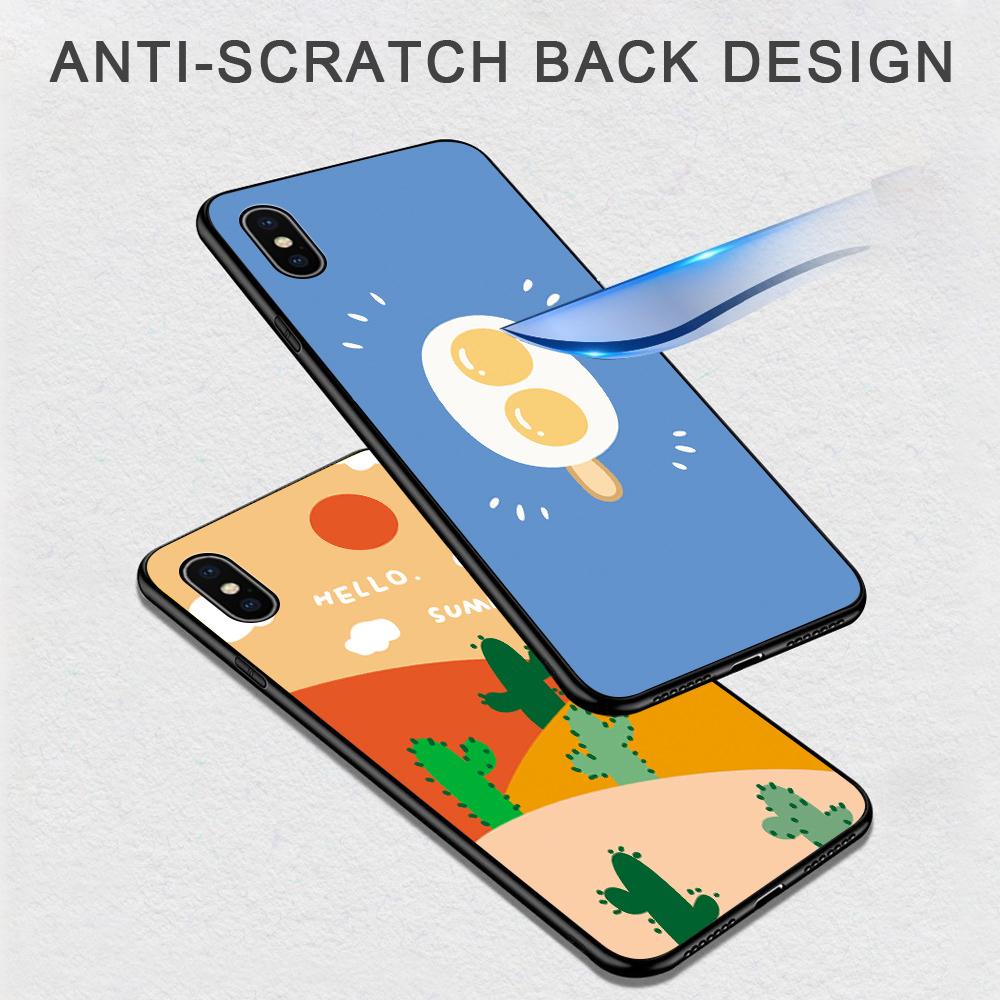 Чехол для телефона с мультяшным растением, кактусом, закуской, снегом, палкой