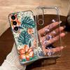 Monstera Deliciosa Лавандовый Цветочный Чехол Для Телефона Для Samsung Galaxy A56 A16 A26 A36 A37 A57 A21S A53 A33 A73 A12 Прозрачный Чехол