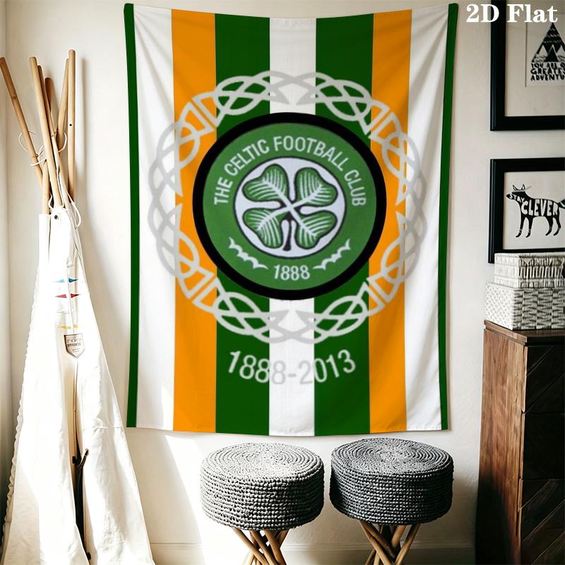 Celtic Football Club Wall Tapestry Aesthetic Wall Hanging Printed Fabric Blanket Decorative Tapestries for Bedroom Living Room Home Decor