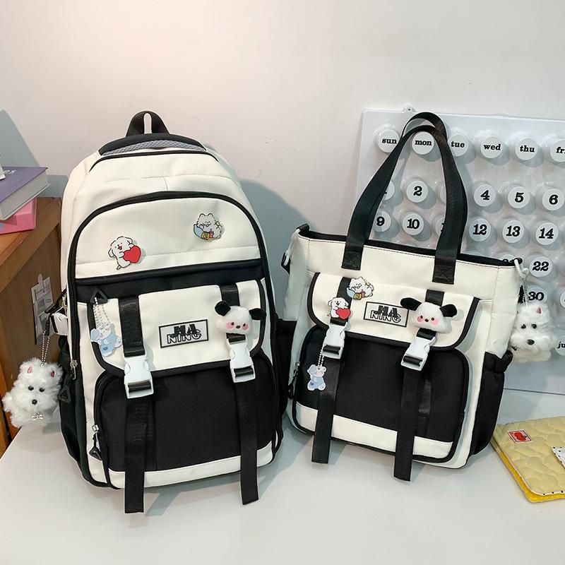 Детские школьные ранцы Ученики начальной школы Девочки Ученики средней школы Большая вместимость Высокий внешний вид Рюкзак из двух частей