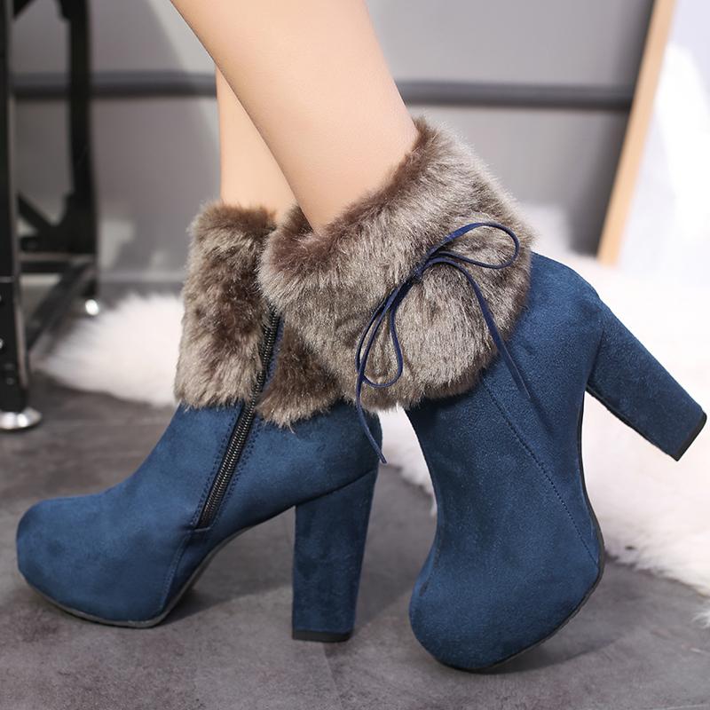 Fashion Shoes for Women Round Toe Suede Side Zipper Women's Boots Winter Sell Like Hot Cakes Solid Color Shoes Women