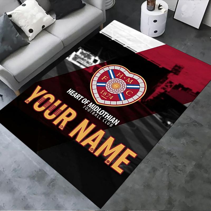 Custom Name Heart of Midlothian Carpet Rug for Living Room Bedroom Home Sofa Decoration,Kids play Non-slip Floor Mat