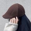 Summer Cotton Casual Beret Caps for Elder Unisex Solid Color Mesh Flat Sun Protection Caps Fashion Breathable Hat for Women Men