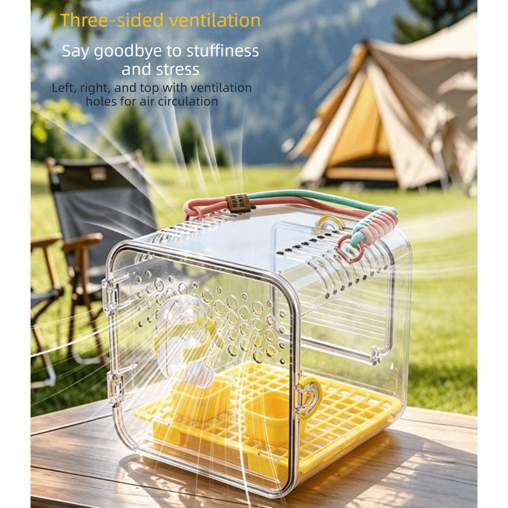 Lightweight Parrot Takeaway Cage Transparent Bird Travel Cage Hand-carry Bird Carrier Short Trips