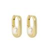 Elegant Designed Pearl Gold Plated Square Hoop Earring for Women & Girls