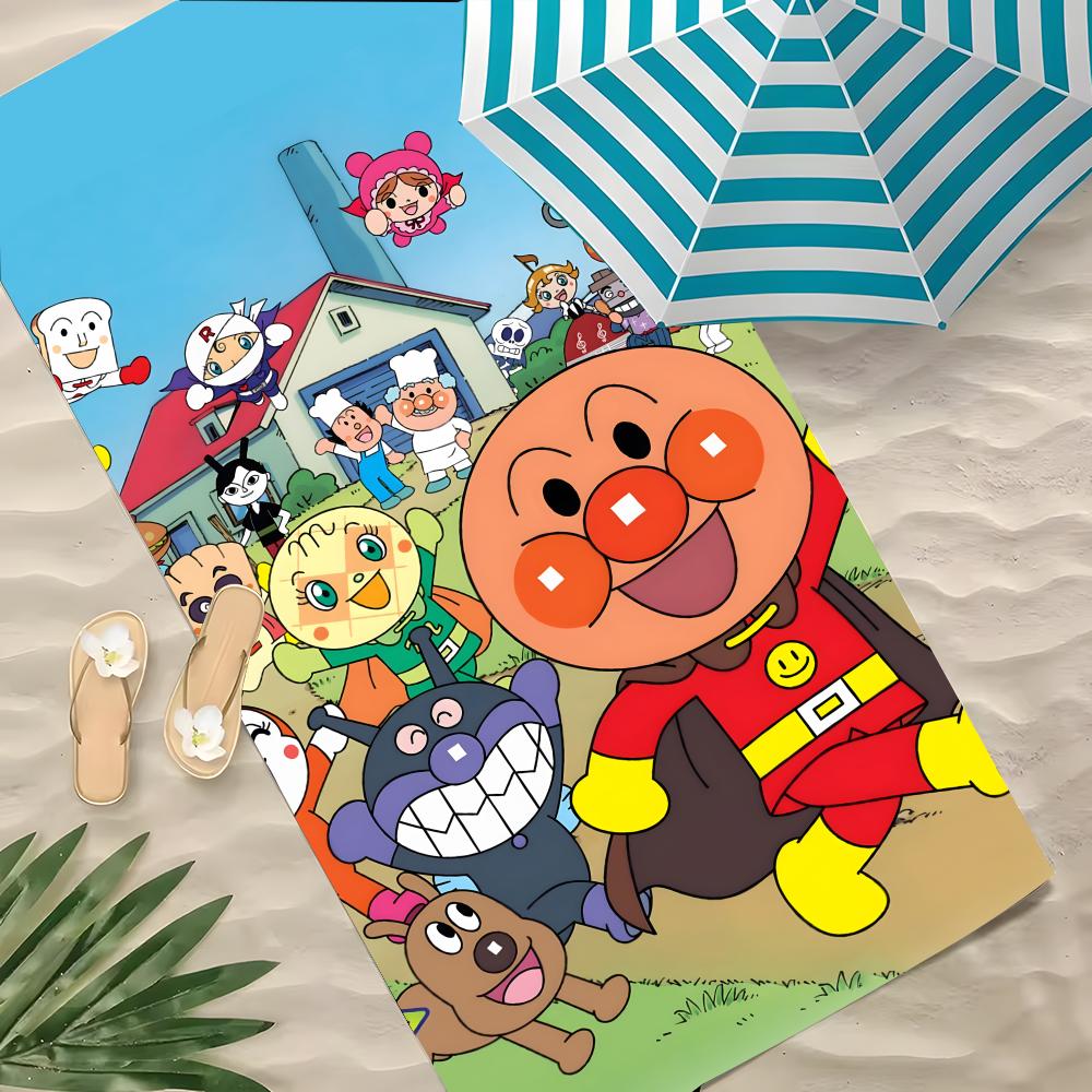 Мультяшное полотенце A-ANPANMAN из полиэстера, пляжное полотенце, быстросохнущее, не оставляющее песка, банное полотенце для лета, бассейна, путешествий, отпуска