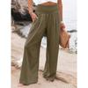 Casual Elastic High Waist Wide Leg Pants