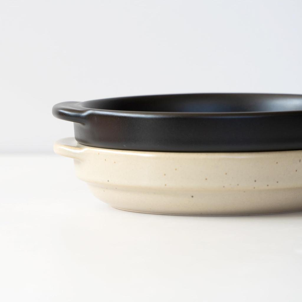 Santo Banko Ware Gratin Dish, Single Person Capacity 400ml, Heat Resistant Ceramic, Oven Safe, Direct Fireable, Microwave, Dishwasher Safe,
